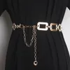 Other Fashion Accessories Silver Gold Metal Link Waist Chain for Women European Women Punk Dress Shirt Waist Belt Waistband Metal Alloy Belly Chain Corset 231013