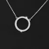 Pendant Necklaces LEEKER Simply Circle Round Crystal Choker Necklace Link Chain For Women Wedding Accessories Earings Fashion ZD1 XS8