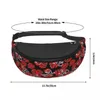 Waist Bags Red Leaf Bag Palm Print Running Unisex Pack Polyester Funny