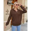 Cicibird kobiety jesienne bluzy swetra dzianina v szyja wierzchnia mody mody pullover swobodne koszule z długim rękawem z kieszeniami