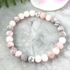 MG1090 Bracciale con pietra preziosa di quarzo rosa opaco Bracciale con diffusore di diaspro zebrato rosa Bracciale con perline di ematite lava bianca Olio essenziale Yog2992