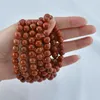 4mm 6mm 8mm 10mm 12mm Natural stone Red Jasper bracelet Gemstone Healing Power Energy Beads Elastic Stretch stone round Beads bracelet