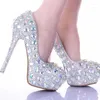 Sukienka buty Piękny ślub błyszczącego norcestone ręczna ręka ślubna AB Crystal Diamond cienki obcas