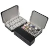 Jewelry Pouches Black Watch Box With Multiple Size Compartments For Collectors Earring Holder Dustproof Balck 12 Slots