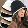 Beralar Moda Sonbahar Kış Kovası Hat Ins Bayanlar Peluş Granüler Örme Balıkçı Şapkaları Polyester Kapaklar Kızlar Beanies Skulies Casual