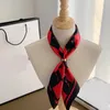 Fashion Red Black Silk Scarf Square Simple Design Solid Color Scarve Brand Shawl Romantic Girl Gift Hairband Gift G2310139Z