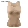 Mulheres Bodyshapers Slim Up Lift Plus Size Bra Cami Tank Top Body Shaper Removível Roupa Interior Emagrecimento Colete Espartilho 211220306F