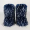 Botas Nova pele de inverno integrada raccoon dog hair mulheres botas de neve sapatos ao ar livre meio 230830