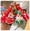 لطيف Santa Claus Snowman Design 3D Cartoon Rubber Keychain Christmas Tree Decorative Botta Histrich Higr Bendant