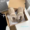 Botas quentes clássicas australianas Botas Austrália Mulheres Mini Meia Bota de Neve Bota Aus Inverno Full Fur Fofo Peludo Cetim Ankle Bow Booties Chinelos