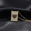 Wielokolorowa sześcienna cyrkonia Naszyjnik Miłość Geometryczna Prostokąt dla kobiet dla kobiet przyjęcie biżuterii Akcesoria 239J