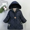 Jackor Autumn Winter Girls Jacket Keep Warm Hooded Fashion Windsecture Outerwear Birthday Christmas Coat 4 5 6 7 8 8 Year Old Kids Clothes 231013