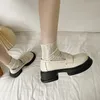 Sapatos de vestido estilo britânico boca rasa mulher 2023 redondo dedo do pé tamancos plataforma casual feminino tênis mocassins com apartamentos de pele oxfords all- 231013