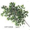 Fleurs décoratives 125 cm fausses branches de ficus plantes artificielles en plastique feuille de banian vert palmier tropical pour la maison jardin magasin Dhelt