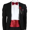 Bow Ties Fashion Mens Cummerbund Bow Tie Brooch Set Black Red Blue Waist Seal For Formal Tuxedo Business Suit Dinner Accessories 231012