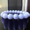 MG1130 High Grade Genuine 12 MM Blue Lace Agate Chalcedony Bead Bracelet For MEN or WOMEN Gift for Him169O