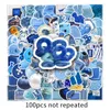 100 pcs blue wind cartoon creative graffiti stickers PVC fashion car diy skateboard waterproof decoration