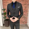 Mäns kostymer blazrar högkvalitativ (blazer västbyxor) italiensk stil elegant mode enkel affär casual gentleman tredelad kostym