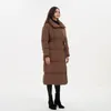 Parka da donna in piumino Malina Parka ampio e spesso Moda Cappotto con bottoni ricoperti in tinta unita Elegante Cintura con lacci Giacche lunghe in cotone Donna Donna 231012