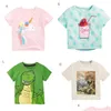 Camisetas 2021 verão bebê crianças roupas camiseta 100% algodão manga curta dinossauro impressão flores menina menino top bebê, crianças maternidade bebê dhw2s