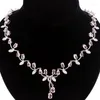 Kedjor 21g 925 Solid Sterling Silver Necklace Pink Raspberry Rhodolite Garnet Kunzite White Cz smycken för Woman's