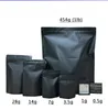 Blank Mylar Bag 매트 블랙 백 전면 전면 알루미늄 오일 3.5 7G14G 28G 1LB 지퍼 재실리 가능한 팩 사용자 정의 인쇄 브랜드 로고