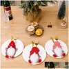 Dekoracje świąteczne świąteczne set set worka karłowatego noża i widelca bez twarzy stołowy stołowy stół świąteczny stół