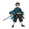 Costumes de mascotte 13,5 cm Anime Figure Demon Slayer Kamado Tanjirou Corps Uniforme Mobile Changement de tête Pose Modèle Poupées Jouet Cadeau Collecter en boîte PVC