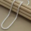 Cadenas Venta de cadena Cadena de plata de ley 925 Joyería de 4 mm de ancho Collares de eslabones para mujeres Regalos de Navidad para el día de San Valentín