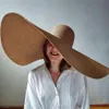 Vikbara kvinnor överdimensionerad hatt 70 cm diameter stor randen sommarsol strandhattar hel216s