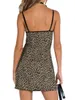 Stedelijke sexy jurken Dames Spaghetti Mouwloze jurk Zomer Luipaardprint Party Mini voor Cocktail Strand Nachtclub