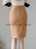 Grundlegende Freizeitkleider Hohe Taille Bleistiftröcke Frauen Neuankömmling 2023 Sommer Koreanischer Stil Einfarbig Bürodame Knielang Eleganter Rock W1351 J231013