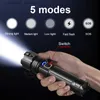 Torce Torcia a LED più potente Torcia ricaricabile Illuminazione Lanterna tattica 1500M Torcia ultra potente con ricarica USB Q231013