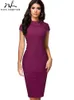 Urban Sexy Dresses Nice-forever Vintage Elegant Pure Color with Button Office Work Vestidos Business Formal BodyCon Women Pencil Dress B574 231012