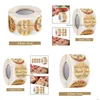 Emballage cadeau Kraft Papier Merci Autocollants Étiquettes Emballage de dessert Cartes de voeux Décoration Autocollant d'affaires pour les boutiques Dh1UJ