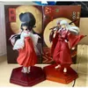 Trajes de mascote 18cm anime figura inuyasha filhote de cachorro monstro sier longo cabelo vermelho terno modelo bonecas brinquedo presente coletar ornamentos em caixa material pvc