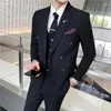 Ternos masculinos de alta qualidade (calças blazer colete) moda britânica negócios elegância g avançado simples casamento masculino cavalheiro terno 3 peças