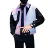 Giubbotti da uomo Giacca patchwork moda coreana 2023 Autunno Inverno Risvolto Bomber Casual Business Social Outwear Cappotto Abbigliamento uomo