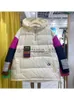 Piumino da donna Parka Giacca invernale da donna piumino patchwork piumino femminile 2022 tessuto denim caldo in inverno Piumino d'oca bianco J231013