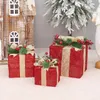 Décorations de Noël Décorations de Noël Coffret cadeau de Noël tête de pile en trois pièces Sac cadeau de Noël disposition de la scène Ornements d'arbre de Noël navidad 231013