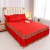 Couvre-lit 1 pièce en dentelle douce - Protecteur de drap de lit élégant, couvre-lit antidérapant et anti-poussière de haute qualité à la mode coréenne 231013