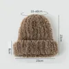 Berets Big Head Faux Fur Bucket Chapéu para Mulheres Malha Outono e Inverno Rosto Pequeno Quente Bonito Pelúcia Fluffy Frio Meninas