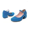 Dress Shoes Oversize Large Size Big Square Toes Thick Heel Fashion Trend Pumps Women Banquets Wedding Simple And Elegant
