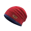 Boinas Unisex Hombres Mujeres Gorro holgado de punto Gorro de invierno de gran tamaño Gorro holgado de esquí Gorros cálidos de lana con calavera