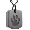 Dog Tag Cremation Urn Necklace Ash Keepsake Memorial Cremains Pendant Jewelry For Loved Pets Dogs Ashes Holder Black Chains286N