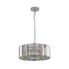 Modern Living Room 4-Light Cylinder Chrome Chandelier with Crystal Shade