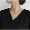 Naszyjniki wiszące wytłoczony księżyc Naszyjnik dla kobiet biżuteria ze stali nierdzewnej Lucky Choker Gold Kolor kabel Rolo łańcuch collare de moda