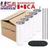 US CA Voorraad 25 stks/doos Sublimatie Blanks Rechte Tumbler 20 oz Water Tumbler Cup met Deksel en Stro Op voorraad GG1013