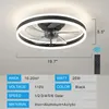 مصباح المروحة المنزلية الحديثة مروحة معلقة مع مصابيح LED الأكريليك