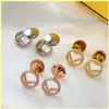Gold Hoop Earrings Designers Diamond Earrings F Studs 925 Silver for Women Line Size Hoops Loves Gift Jewelry With Box2818